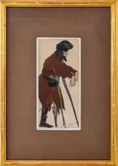 Martyrdom of Saint Sebastian by Léon Bakst, 1922, Watercolor and Pencil on Paper, sold Jan 2025