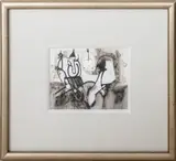 Abstract Composition by George Cannata, Mixed Media with Collage Element on Paper, sold Jan 2025