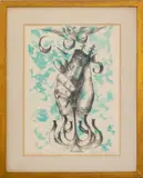 Hand and Torah by Chaim Gross, 1971, Lithograph in Colors, sold Jan 2025