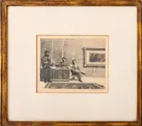 The Meeting at Walter Baumgarters's Office by David Itchkawich, Etching, sold Jan 2025