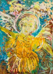 Angel by Hunt Slonem, 1985, Oil on Canvas, sold Jan 2025