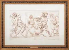 Attributed by Baccio Bandinelli, Ink on Wove Paper laid on Paper, sold Jan 2025
