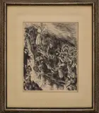 Moses Striking Water from the Rock by Marc Chagall, Etching on Paper, sold Jan 2025