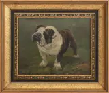 Portrait of a Bulldog by Laura E. Cassidy, Oil on Board, sold Jan 2025