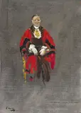 Mr Sheriff, W by John Lavery, Oil on canvasboard, labelled Reeves' Dalston verso, sold Dec 2016