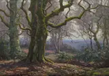 Autumn in the New Forest Signed and dated 192* Oil on board 28 x 38cm ++Good condition by Frederick Golden Short, Oil on board, sold Dec 2016