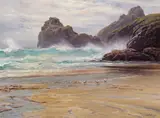 Gulls on the coast Signed and dated 1908 Oil on canvas 41 x 53cm ++Relined, good restored condition by Frederick Golden Short, 1908, Oil on canvas, sold Dec 2016