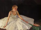 Resting ballet dancer Signed Oil on canvas 77 x 106cm ++Good condition by Charles Picart Le Doux, Oil on canvas, sold Dec 2016