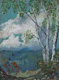 A view of Noyes Mountain by Vivian Milner Akers, Oil on panel, sold Dec 2016