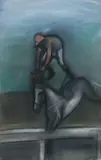 Over The Jumps by Robert Dickerson, 1999, pastel on paper, offered Apr 2010