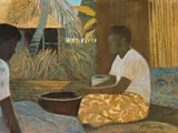 Kava Drinkers, Fiji by Ray Crooke, oil on canvas, sold Apr 2010