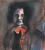 Children Of The Night by Charles Blackman, pastel on paper, sold Apr 2010