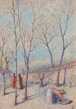 Promenade dans le Parc de Pré Long (Murol) by Victor Charreton, Pastel sur carton, sold Dec 2014