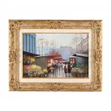 Flower Vendors by Luciano Rampaso, Oil on canvas, sold Apr 2024