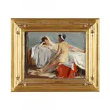 Two Nudes by Yuri Amvrosevich Knyazev, Oil on board, sold Apr 2024