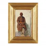 The Gobian Herdsman by B. Odon, Oil on board, sold Apr 2024