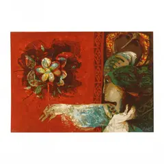 Femme aux Fleurs Rouges by Alvar Suñol Munoz-Ramos, Lithograph in colors on paper, sold Apr 2024