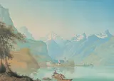 Der Vierwaldstättersee mit Blick auf Flüelen by Konrad Corradi, gouache, sold Dec 2017
