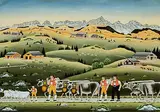 Alpfahrt mit Säntis by Jakob Binder, oil on board, sold Dec 2017