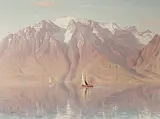 Der Genfersee mit dem Mont Grammont by Albert Gos, oil on canvas, sold Dec 2017