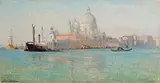 Venedig, Blick auf die Basilica Santa Maria della Salute by Arthur Calame, oil on canvas, offered Dec 2017