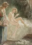 Nu dans une alcôve et servante by Otto Vautier, oil on canvas, offered Dec 2017