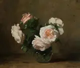 Weisse Rosen in Vase by Werner Weber, oil on canvas, sold Dec 2017