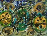 Zwei Köpfe, 1982 by Walter Arnold Steffen, oil on canvas, sold Dec 2017