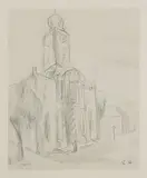 Kirche by René Victor Auberjonois, pencil, offered Dec 2017