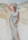 Stehende in weissem Kleid by Maurice Barraud, oil on paper, offered Dec 2017