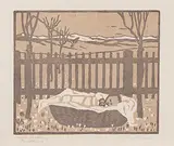 Erster Frühling by Martha Cunz, 1925, color woodcut, sold Dec 2017
