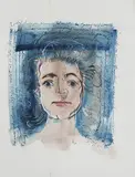 Frauenportrait by Hans Erni, 1981, watercolor, sold Dec 2017