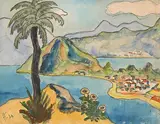 Landschaft im Tessin by Hermann Hesse, 1926, watercolor, sold Dec 2017