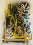 Sträuche by Hans Krüsi, 1976, mixed media, sold Dec 2017
