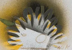 Kopf by Hans Krüsi, mixed media, offered Dec 2017