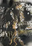 Figuren und Kühe im Wald by Hans Krüsi, mixed media, sold Dec 2017