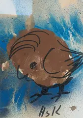 Vogel by Hans Krüsi, mixed media, sold Dec 2017