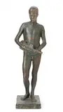Jüngling mit Geige by Ida Schär-Krause, 1917, bronze, sold Dec 2017