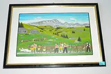 Alpaufzug, 1975 by V. Raschle, oil on board, sold Dec 2017