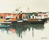 Port de Lisbonne", 1981 by Georges Borgeaud, oil on canvas, offered Dec 2017