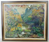 Kleiner Waldsee, 1969 by Johannes Diem, oil on canvas, offered Dec 2017