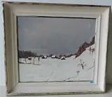 Winterlandschaft bei Böschenroth am Zugersee, 1970 by August Frey, oil on canvas, sold Dec 2017