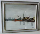 East River by Roger Kathy, oil on canvas, offered Dec 2017