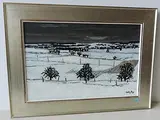 Winterlandschaft beim Einnachten by Thys Kathy, oil, offered Dec 2017