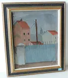 Stadtpartie mit Eisentor by Claire-Lise Monnier, oil on canvas, sold Dec 2017