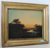 Schnepfenjagd am Starnbergersee", 1848 by Rudolf Obrist, oil on panel, offered Dec 2017