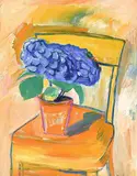 Stillleben mit Hortensien, 1974 by Albert Pfister, oil on canvas, sold Dec 2017