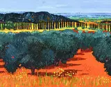 Olivenhain by Kathy Thys, oil on canvas, sold Dec 2017