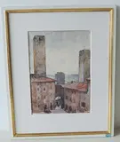 San Gimignano by Alfred Marxer, watercolor, offered Dec 2017