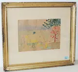 Gelbe Kuh by Ernst Morgenthaler, watercolor, offered Dec 2017